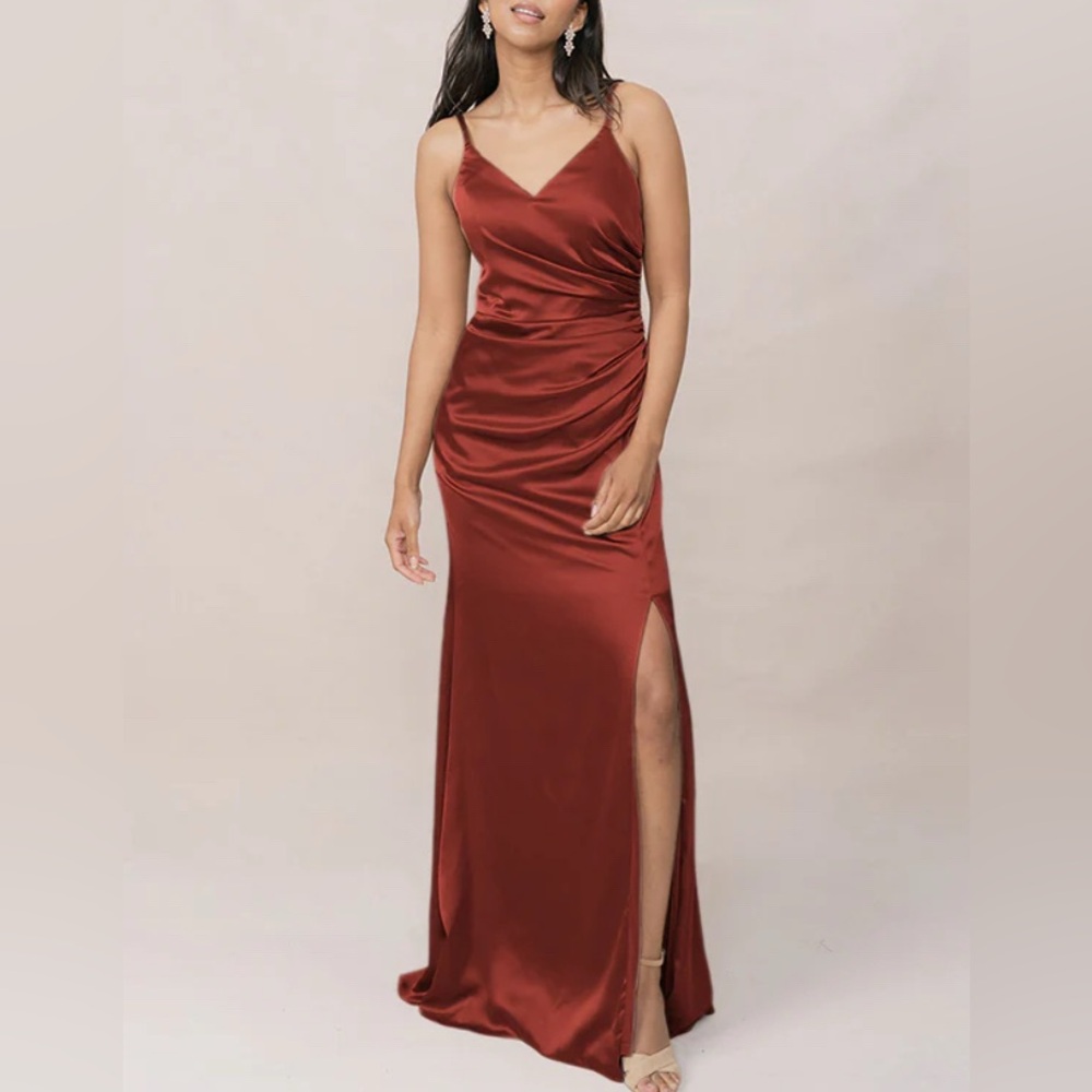 Revelry Rory Maxi Cocktail Dress, Size 10, Rust